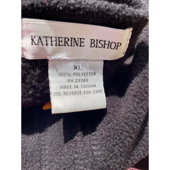 Vintage Katherine Bishop Holiday Fleece Cardigan With Snowman & Tree Embroidery - Picture 5 of 5